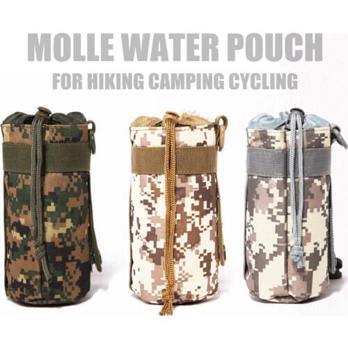 Molle Water Bottle Pouch Tactical Military Mesh Kettle Set Holder Hydration Bag Carrier Pocket for Camping Climbing Cycling