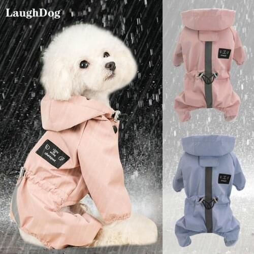 Waterproof Dog Raincoat Reflective Rainwear For Small Medium Dogs Clothes Hoodies Jacket Four Legged Jumpsuit Overalls For Dogs