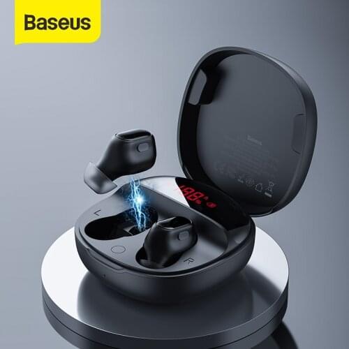 Baseus TWS Bluetooth Earphone LED Display WM01 Plus Wireless Bluetooth 5.0 Earphone Sport Waterproof Noise Headset Touch Earbuds