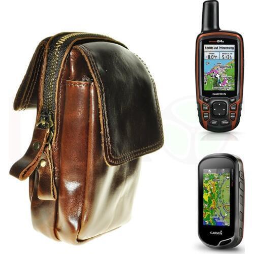 Genuine Leather Protect Storage Case Bag Pouch for Garmin Hiking GPS Etrex 10 20 30 10x 20x 30x GPSMAP 62 64 63 Oregon 750 650
