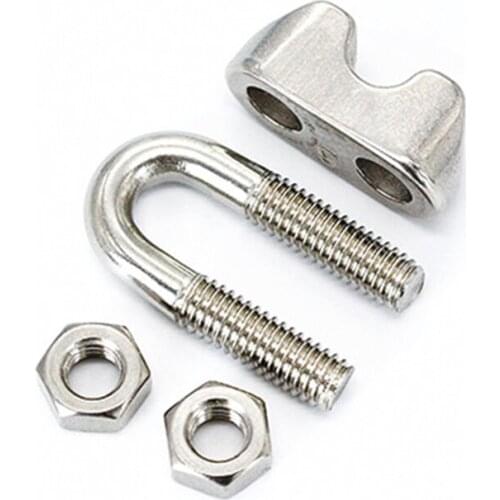 1/5pcs 304 stainless steel wire rope chuck rolling head U-shaped clamp cat claw ingot chuck M2M3M4M5M6M8M20