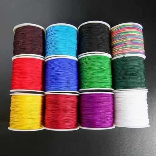 1MM 100Yards/roll Kumihimo Macrame Rope Satin Rattail Nylon Cords/String Chinese Knot Cord DIY Bracelet Jewelry Making Findings