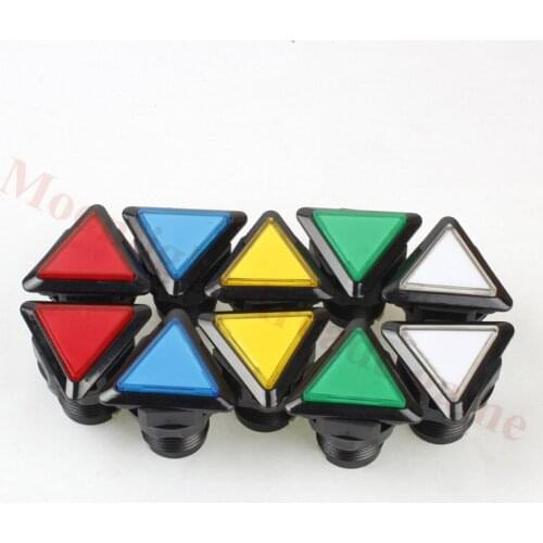 10 Piece/lot 39*39*39mm Triangle LED Illuminated Push Buttons With Micro Switch For Arcade Machine Games Kits Parts