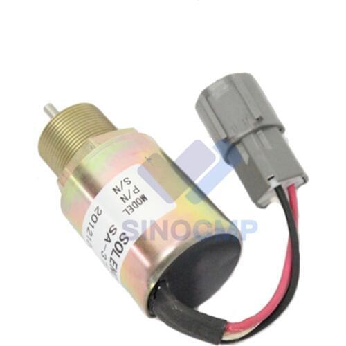 12v 30A87-10400 Fuel Shutdown Solenoid - SINOCMP Stop Solenoid for Mitsubishi S3L2-61SD S3L2-61SDH S4L2-61SD S4L2-61SDH Parts