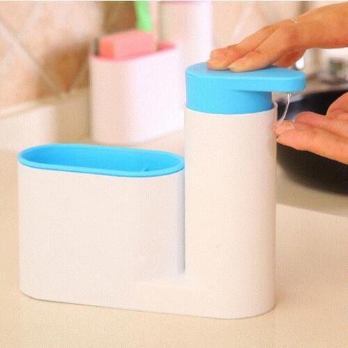 2 in 1 Bathroom Liquid soap dispenser set Bathroom storage shelf Shampoo Soap Dispenser Practical for Kitchen