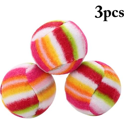 3pcs Cat Toy Wool Cats Squeaky Cat Ball Interactive Funny Cat Training Toy Pet Playing Ball Toys for Cats Kitten Pet Supplies