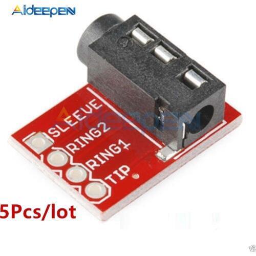 5Pcs/lot 3.5mm Jack Stereo TRRS Headset Audio Breakout Board Extension Module