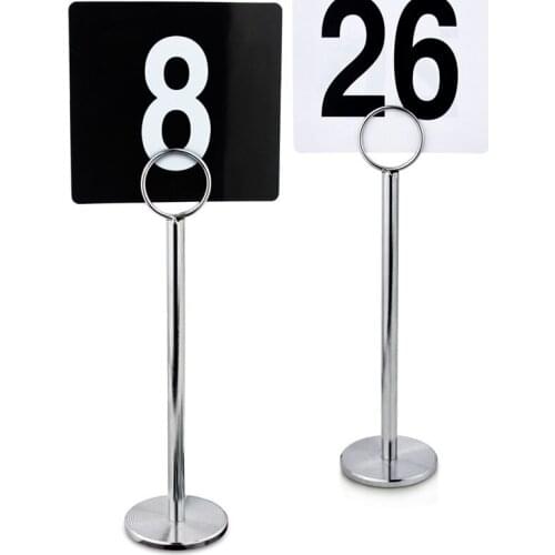 8" 12" Silver Stainless Steel Table Number Card Clips Tag Stands Holder Place