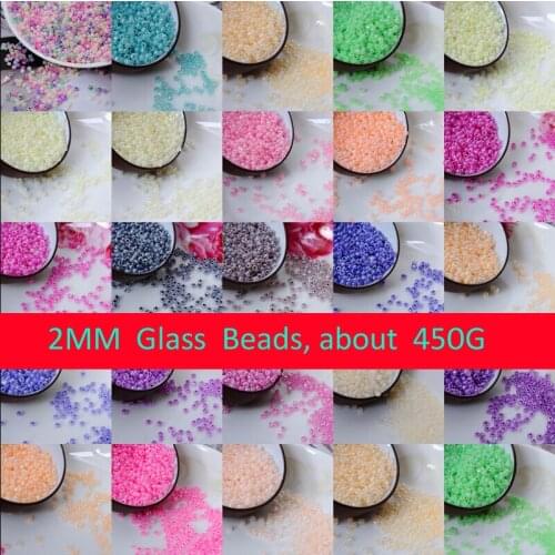 Free Shipping 450G 2mm Czech Seed Spacer Beads candy colors beads murano glass beads for jewelry making DIY Pick 15 colors