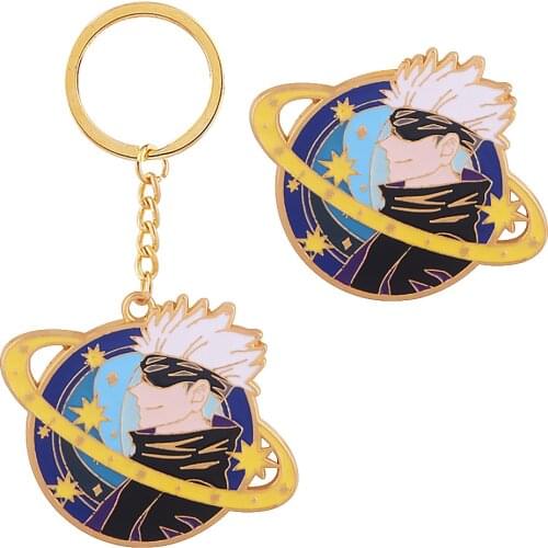 Anime Jujutsu Kaisen Keychain Cool Satoru Gojo Pendant Key Chain for Women Men Badge Keyring Jewelry