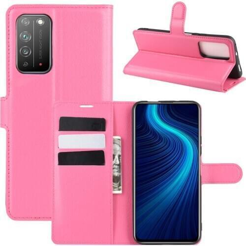 Lip Wallet PU Leather Case For Honor X10 5G Case Lichee Pattern Phone Pouch TEL-AN00 Cover With Card Slot For Honor X10 5G