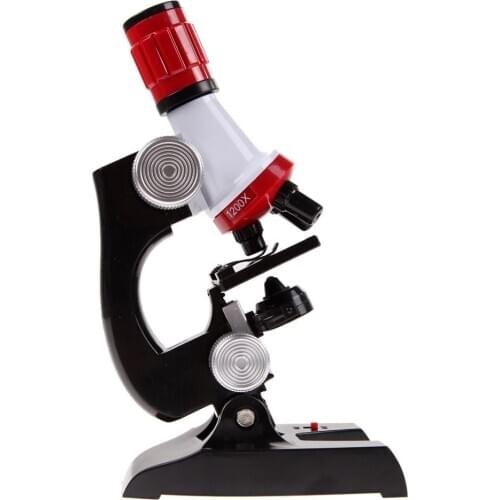 Kids Educational Microscope Kit Science Lab LED 100-1200X Toy Home School