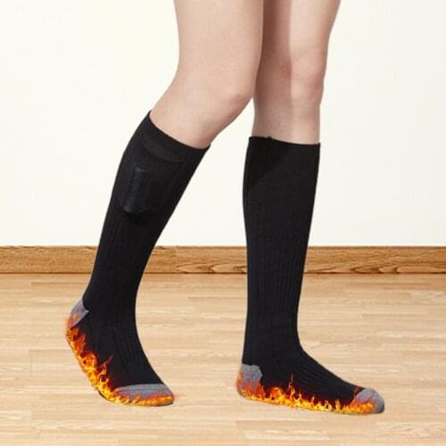 For Men Women Electric Heated Socks Skiing Heated Socks Winter Warming Cycling Hiking Snowboard Socks Rechargeable Battery