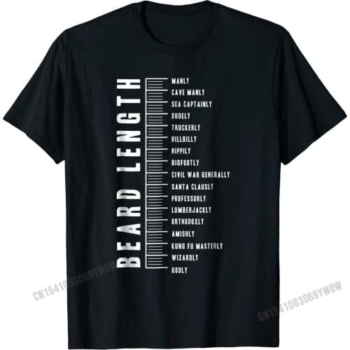 Mens Beard Length Ruler T Shirt, Growth Chart Gift Cotton Tops Tees for Men Fashionable Top T-shirts Design Fitted