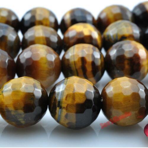 Factory price Natural Stone Faceted Brown Gold Tiger Eye Agat Round Beads 16" Strand 6 8 10 12 MM Pick Size For Jewelry