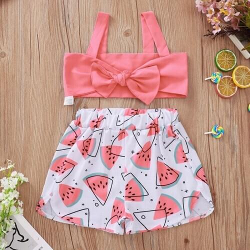2020 TALLOLY hot pink sling watermelon print big kids suit cute fresh style JACKET+TROUSERS