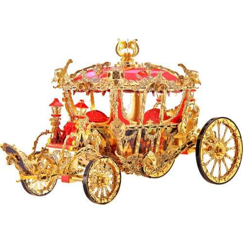 Piececool The Princess Carriage Model 3D laser cutting Jigsaw puzzle DIY Metal model Nano Puzzle Kids Educational Puzzles Toys