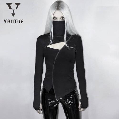 Summer Girl Clothes Streetwear Bodycon Crop Tops Gothic Harajuku Zipper Long Sleeves Bottom Shirt Women INS BF for Woman Party