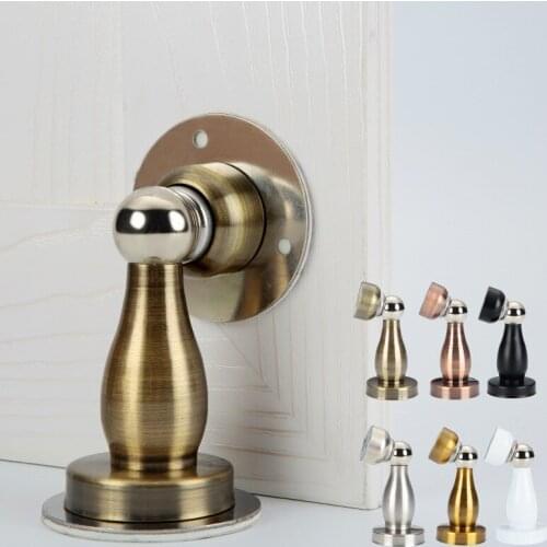 Magnetic Door Stopper Sticker Stainless Steel Hidden Door Holders Catch Floor Wall Mounted Nail-free Doorstop Door Hardware