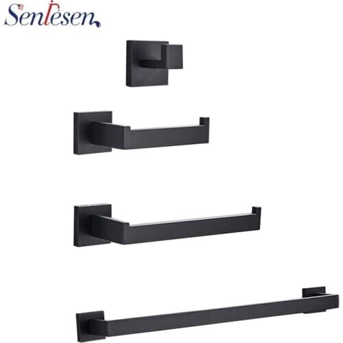 Senlesen 304 Stainless Steel Bathroom Accessories Set Wall Mount Towel Rack, Bathroom Hardware Hanging Rack Toilet Shelf Set