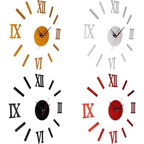 Wall Clocks DIY 3D Acrylic Mirror Stickers Wall Hanging Clock Wall Sticker Living Room Restaurant Decoration