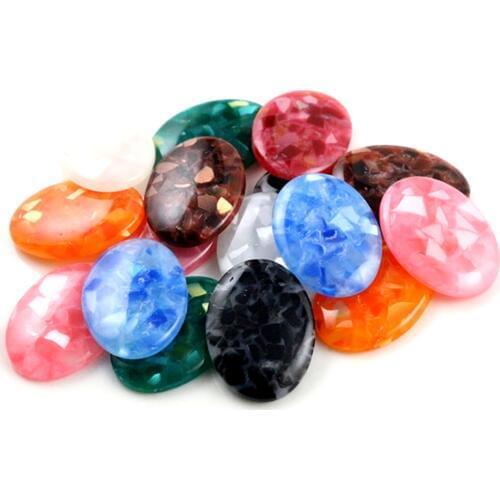 New Fashion 10pcs 18x25mm Mix Colors Artificial shells Flat Back Resin Flower Cabochons Cameo G6-42