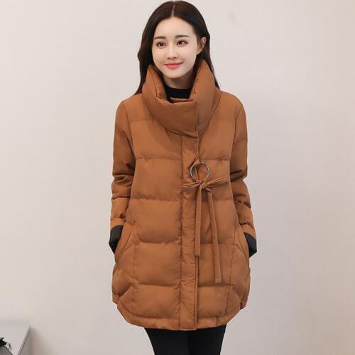 Clothes Girls Long Fund Small Cotton-padded Jacket Woman New Pattern Thickening Cotton Woman Keep Warm Loose Coat Bread Serve