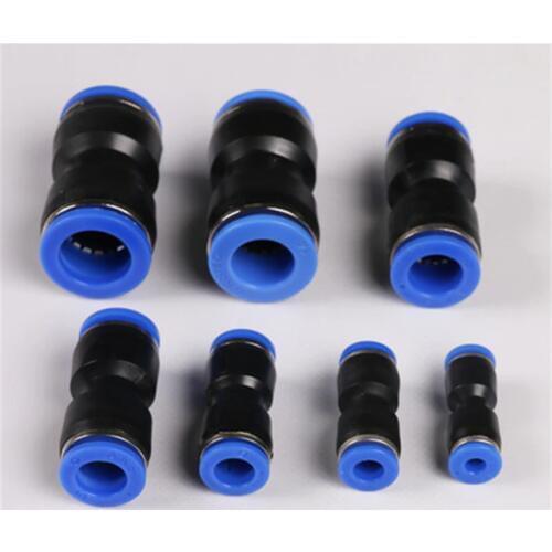 PU Pneumatic Push in Fitting Straight Pipe Union for Tube OD 4/6/8/10/12/14/16mm Air Fitting Pneumatic Quick Connector Fittings