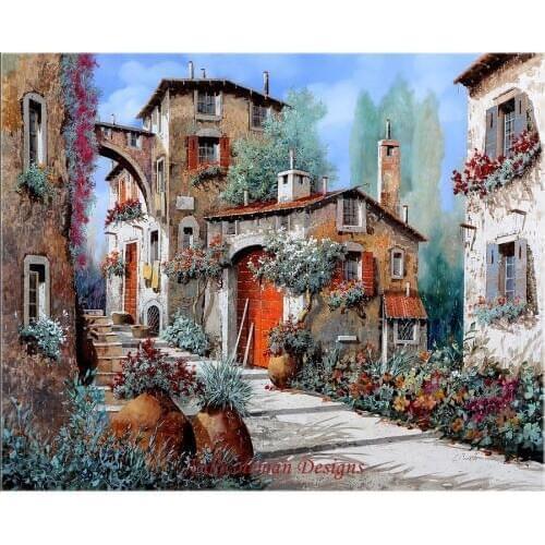 Needlework for embroidery DIY DMC High Quality - Counted Cross Stitch Kits 14 ct Oil painting - Between the Houses II