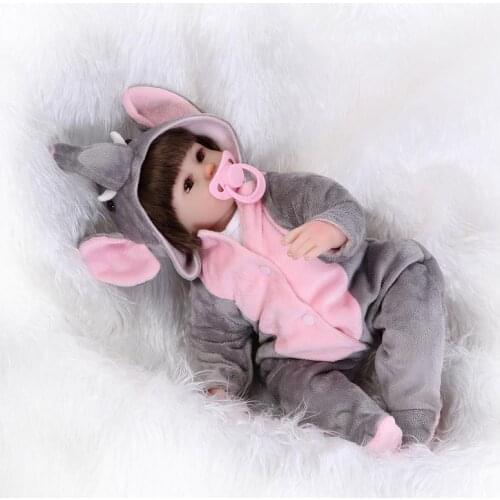 16inches 42CM Silicone Reborn Doll Bonecas Baby Reborn Realistic Magnetic Pacifier Bebe Doll Reborn for Girl Gift