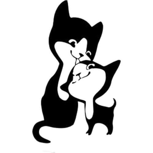 9.3cm*15cm Family Cats Fashion Car Styling Stickers Decals Vinyl Decor Black/Silver S3-6442