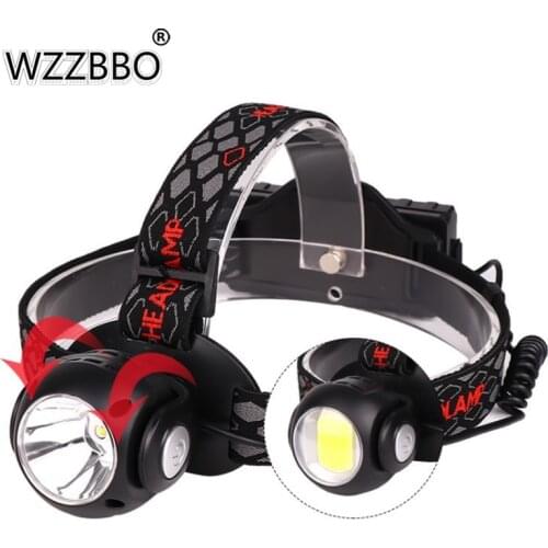 T6+COB Strong Head Light USB Rechargeable Outdoor Lighting Head 360 Degree Rotating Work Light