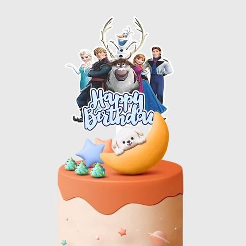 Disney Theme Cake Topper Frozen Princess Mickey Acrylic Cake Decoration Party Supplies Baby shower First Birthday Topper Decor