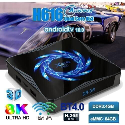 ILEPO New X96Q MAX TV Box Android 10.0 Allwinner H616 4GB RAM 64GB ROM 2.4G/5.0G WiFi BT5.0 4K Media Player X96Qmax Set Top Box