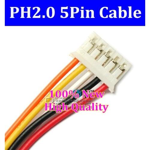 High quality JST 2.0mm PH2.0 PH 2.0 5pin PH-5p connector with cable wire 24AWG 200mm only for Niels