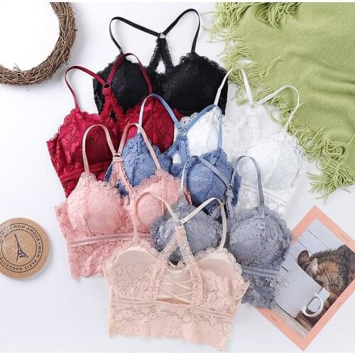 2020 New Arrival Women Lace Bra Wrapped Chest Female Bralette Push Up One-Piece Crop Wrap Tube Top Plus Size Lingerie Underwear