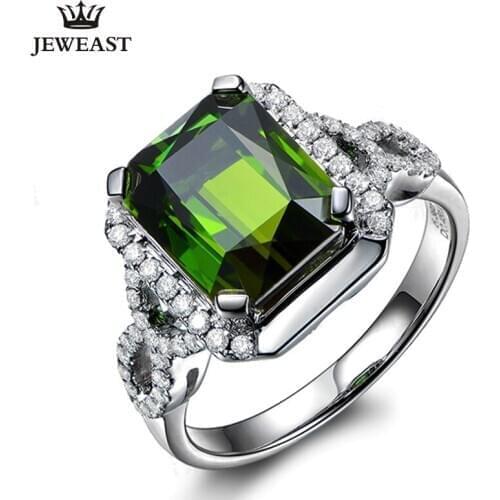 ML Natural Tourmaline 18K Pure Gold 2020 New Hot Selling Top Ring Women Heart Shape Ring For Ladies Woman Genuine Jewelry