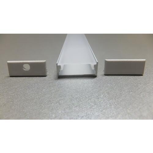 1m/3.3Ft. Recessed Flush Mount Aluminum LED Profile Channel Housing With Oyster White Cover And End Caps 10m/Lot Free Shipping