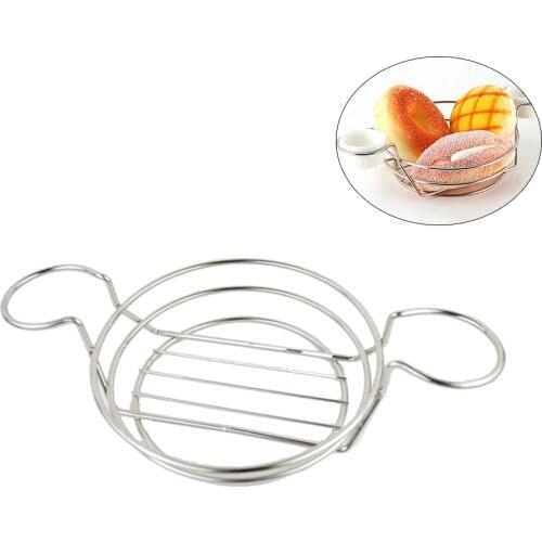 Stainless Steel Food Storage Holder Wire Snack Serving Basket Organizer for Chicken Nugget Dessert Bread (without Cups)