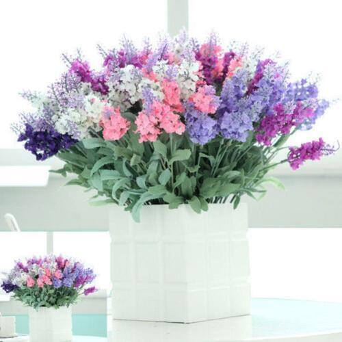 10 Heads 1 Bouquet Faux Silk Lavender Fake Garden Plant Flower Artificial Flowers Bouquet Home Decor Wedding Decoration