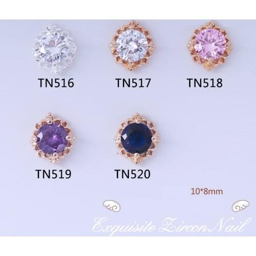 10 Pcs Shiny Zircon 3D Nail Art Decorations Luxury Diamond Crystal Charm Alloy Around Jewelry Manicure Design Accessories