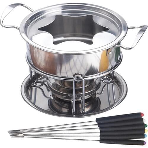 10PCS Stainless Steel Ice Cream Melting Pot Cheese Fondue Kitchen Accessories food-grade stainless steel Easy to clean