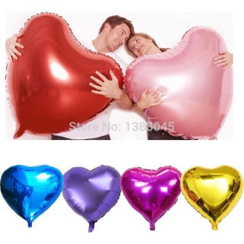 10pcs/lot 75cm Multicolor Heart Foil Balloons Wedding Party Decorations Helium Balloon Just Married Party Globos