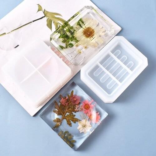 2Pcs Soap Storage Box Silicone Mold DIY Crystal Epoxy Mold