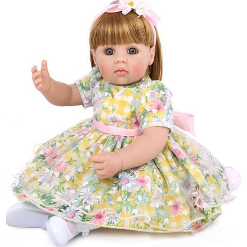 20inch Soft Silicone Reborn Baby Dolls Newborn Lifelike Fashion Girl Princess Doll Kids Playmates Sleeping Accompany Toy Gifts