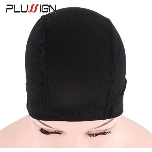 3Pcs/Lot Faster Shipping Dome Cap Black Breathable Mesh Wig Cap For Making Wigs Plussign Weaving Net For Make Your Own Wig