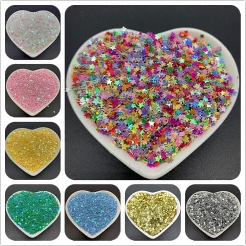 500-10000Pcs/Lot 10g 3-12mm Sequins PVC Flat Five-pointed Star Loose Sequin Paillettes Sewing Craft DIY Scrapbooking Sequin Trim