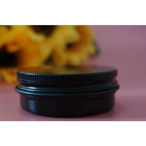 30g 30ml Empty Black Aluminum Box Cosmetic Metal Tin Cans Refillable Cream DIY Portable Jar Tea Aluminum Pot Round Containers