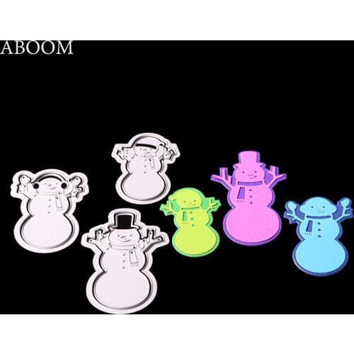ABOOM 3PCS Christmas Snowmans Metal Die Cut Scrapbooking DIY Album Cards Paper Cuttings Die Metal Craft DIY Card Template