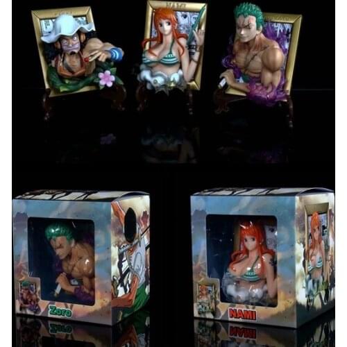 Anime Figure O.n.e.P.i.e.c.e Q Version GK Usopp Zoro Nami Frame Fridge Magnet Box Figure anime figures